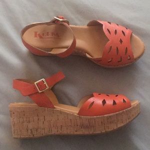 Size 8 Korks by Kork-Ease orange wedges